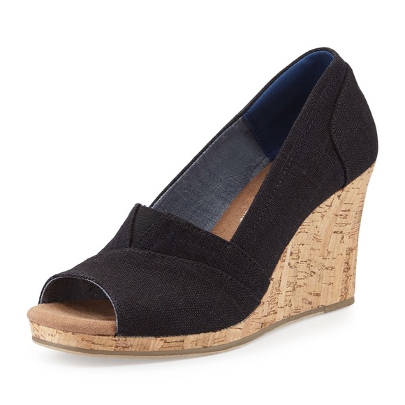 TOMS open toe wedges, size 7, only tried on, no box - Picture 1 of 8